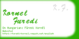 kornel furedi business card