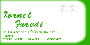 kornel furedi business card